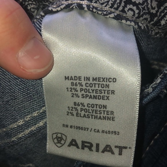 Ariat real denim mid rise straight jeans western cowgirl wear size 25R work wear - Picture 7 of 8